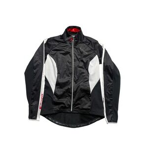 Endura Cycling Jacket Mens Large Black White Red Full Zip Windbreaker